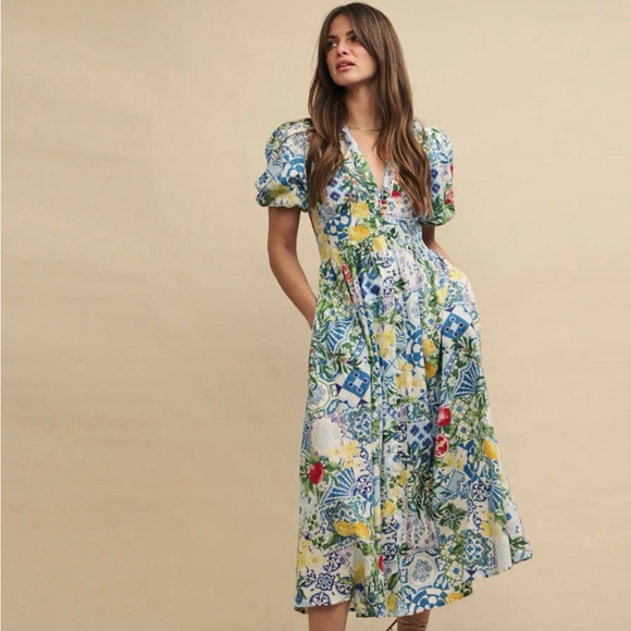 NWOT Nobody’s Child Starlight Tile Print Midi Dress - Picture 2 of 9